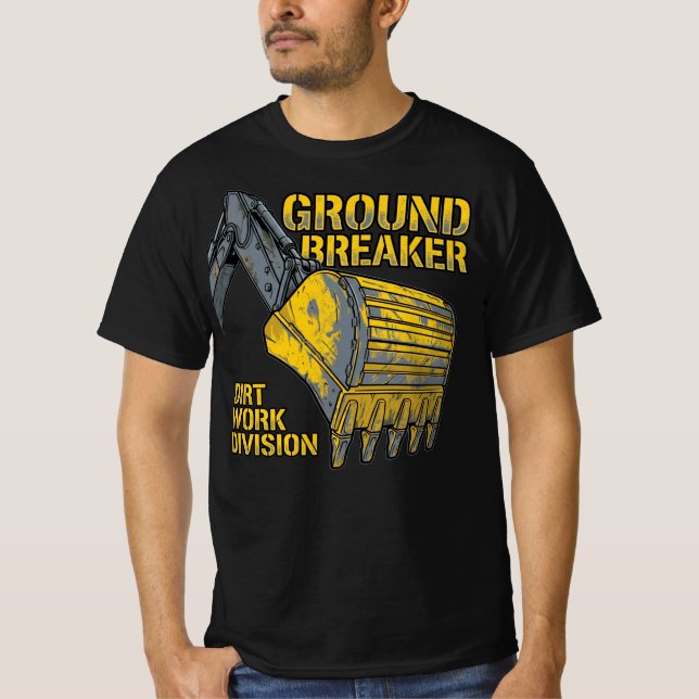 Camiseta Ground Breaker Dirt Work Division Construction  (Frente)