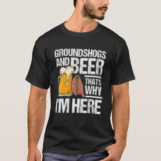 Camiseta Groundhog And Beer Groundhog Day Marmot Woodchuck