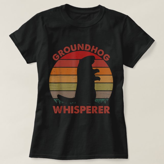 Camiseta Groundhog Apresenta Retro Vintage Groundhog Whi (Frente do Design)