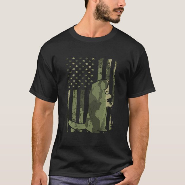 Camiseta Groundhog Day 2023 Camouflage American Flag Ground (Frente)