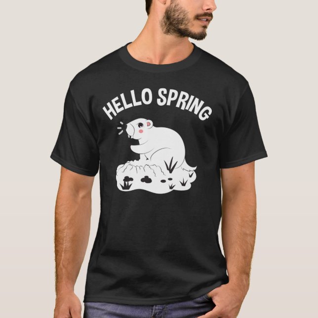 Camiseta Groundhog Day Gifts Hello Primavera 52 (Frente)