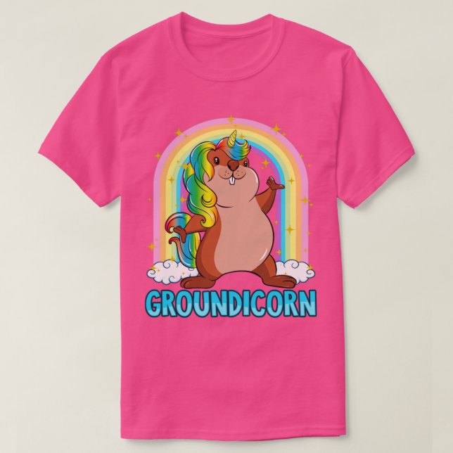 Camiseta Groundhog Day Groundicorn Unicorn Cute Girly (Frente do Design)