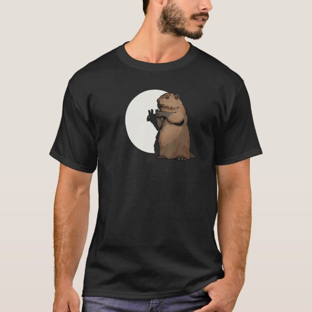 Camiseta Groundhog Day Shadow Puppet Engraçado Presente (Frente)