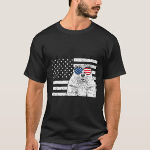Camiseta Groundhog Dia 4 De Julho Animal Eua Bandeira Ameri