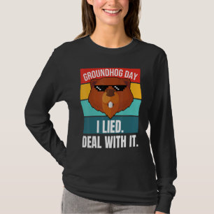 Camiseta Groundhog, Eu Mentia Com Ele, Woodchuck Ground Hog