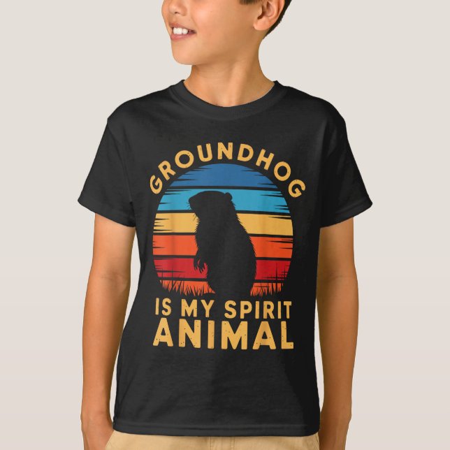 Camiseta Groundhog Is My Spirit Animal Woodchuck Groundhog  (Frente)