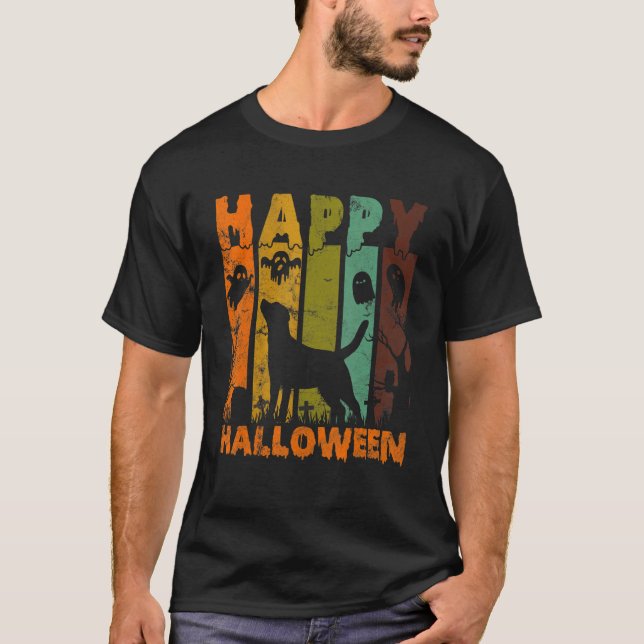 Camiseta Group Pajamas Matching Halloween Costume Retro Lab (Frente)