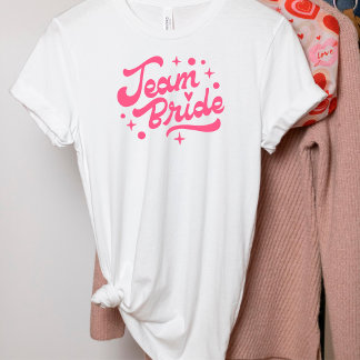 Camiseta Group Team Bride Pink Letters T-Shirt