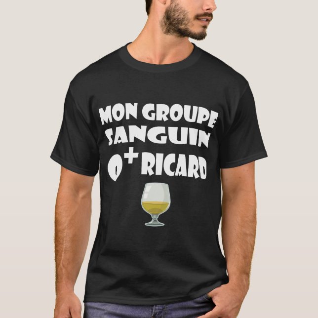Camiseta Groupe sanguin o+ pastis (Frente)