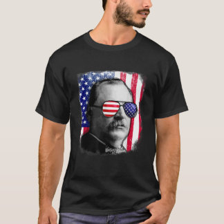 Camiseta Grover Cleveland, bandeira dos EUA, 4 de julho