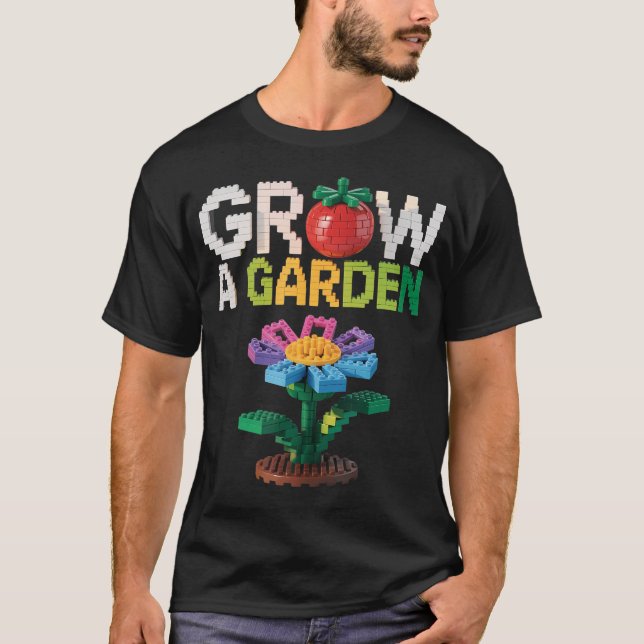 Camiseta Grow A Garden Candy Fruit Gamer Building Block Lov (Frente)