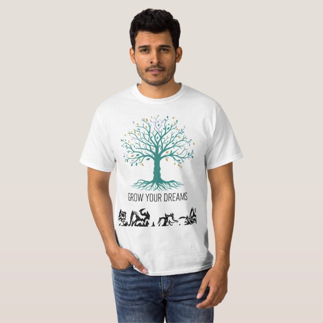 Camiseta Grow Your Dreams Inspirational Motivational T-Shir (Frente Completa)