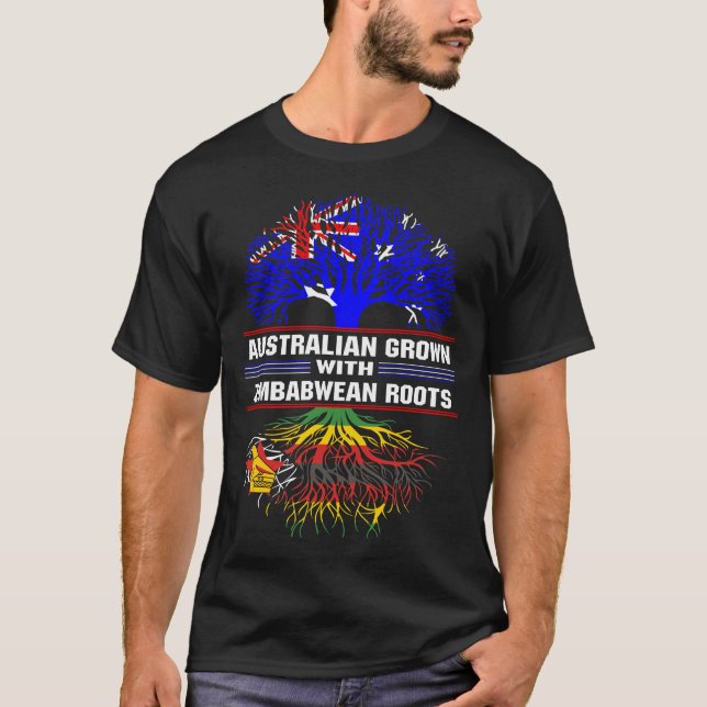 Camiseta Grown australiano com Raízes do Zimbabué (Frente)