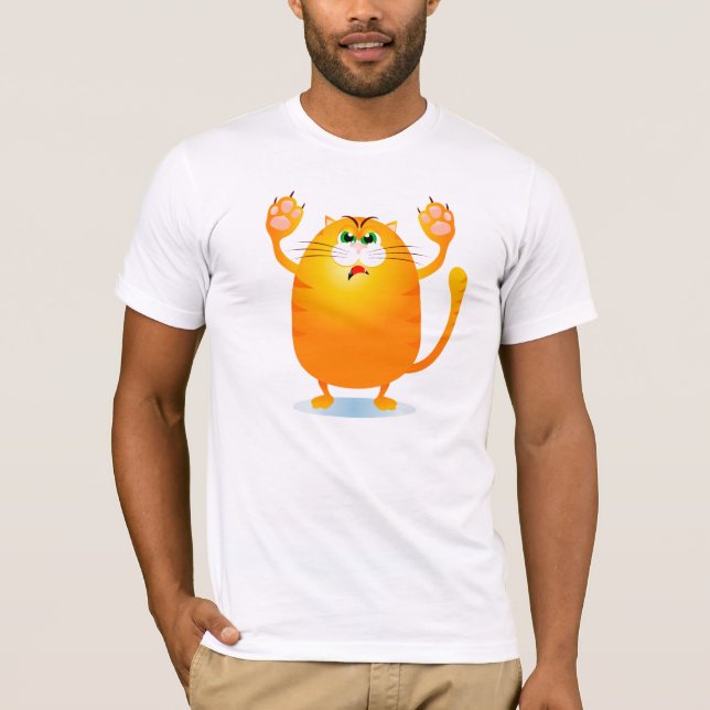 Camiseta Grr! Gato engraçado de desenho animado, t-shirt (Frente)