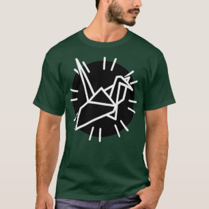 Camiseta Grua branca e linhas com círculo preto