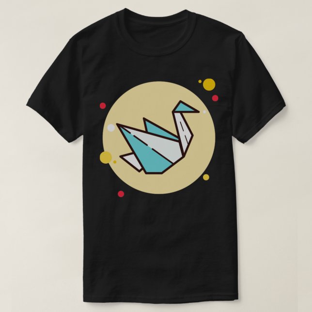 Camiseta Grua de arte origami (Frente do Design)