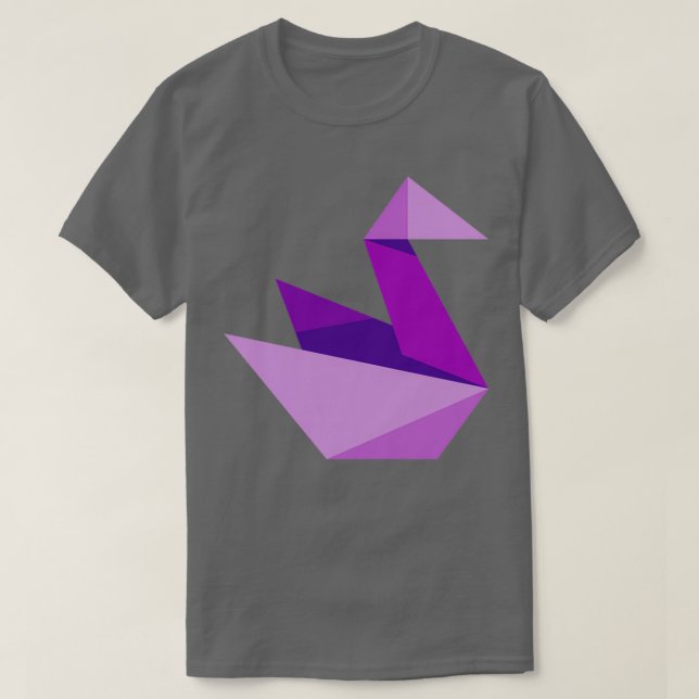 Camiseta Grua roxa Origami de Origami por Crypto Design (Frente do Design)