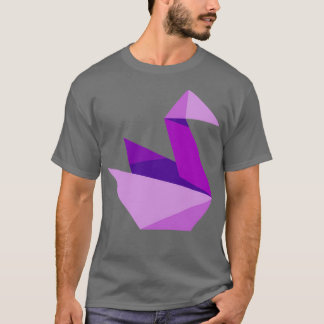 Camiseta Grua roxa Origami de Origami por Crypto Design