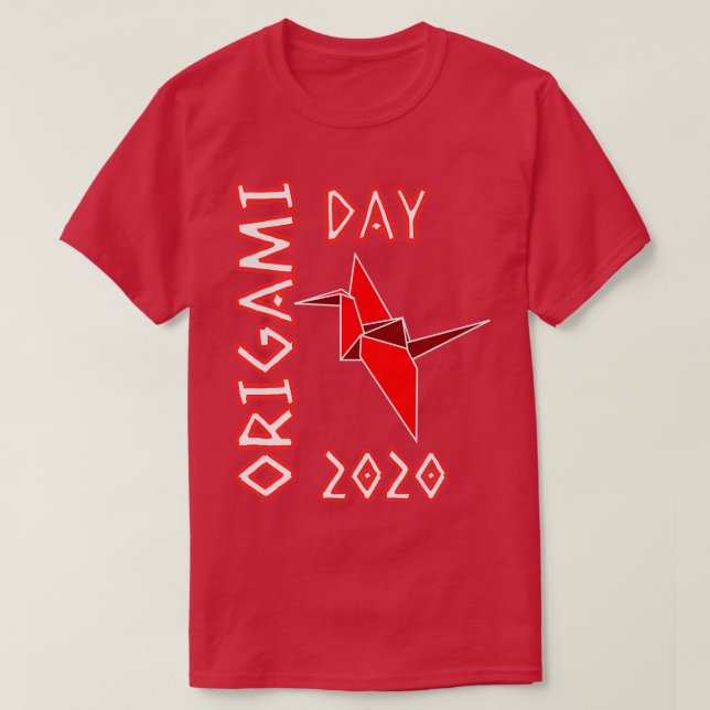 Camiseta Grua Vermelha Origami Day 2020 (Frente do Design)