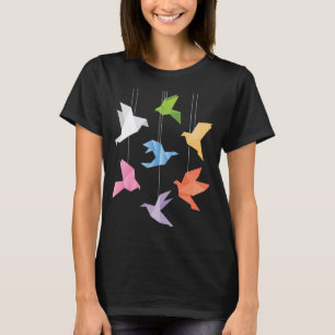 Camiseta Gruas de Papel Origami Aves Origamis Papel Foldin