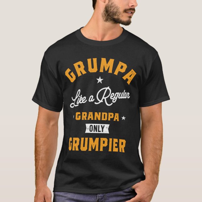 Camiseta Grumpa Como Um Vovô Comum Só Um Vovô De Pião (Frente)