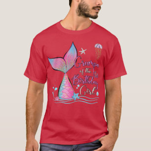 Camiseta Grumpa Da Rapariga De Aniversário Sereia Família M