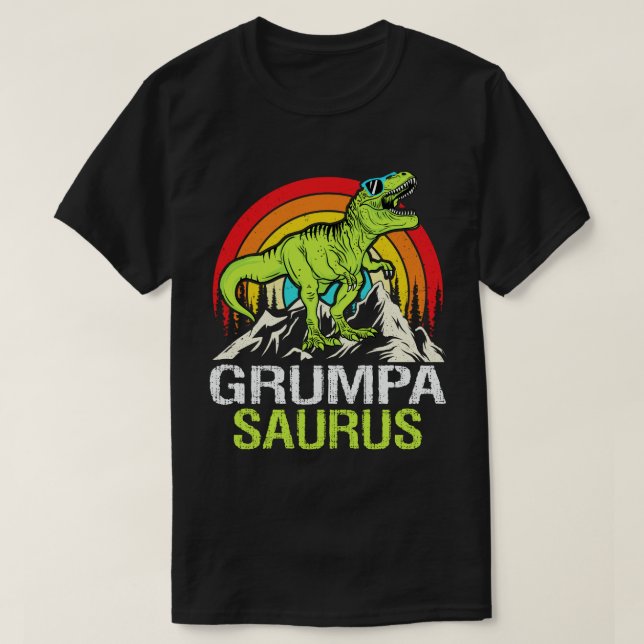 Camiseta Grumpasaurus Dinossauro Vovô Dia de os pais Saurus (Frente do Design)