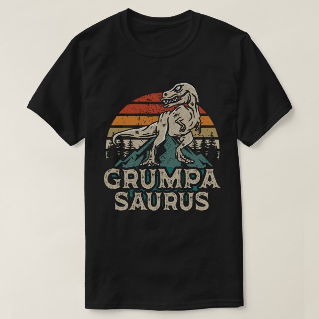 Camiseta Grumpasaurus Dinossauro Vovô Dia de os pais Saurus (Frente do Design)