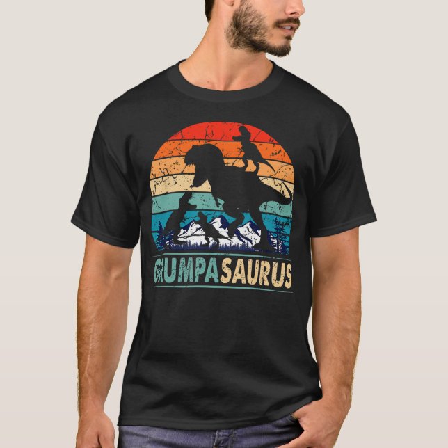 Camiseta Grumpasaurus T Rex Grumpa Dinosaur 3 Kids Funny Fa (Frente)