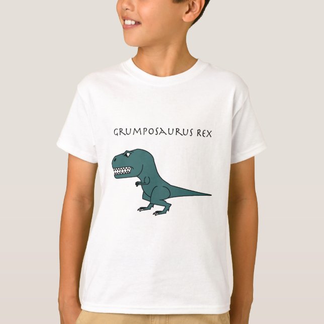Camiseta Grumposaurus Rex verde escuro (Frente)