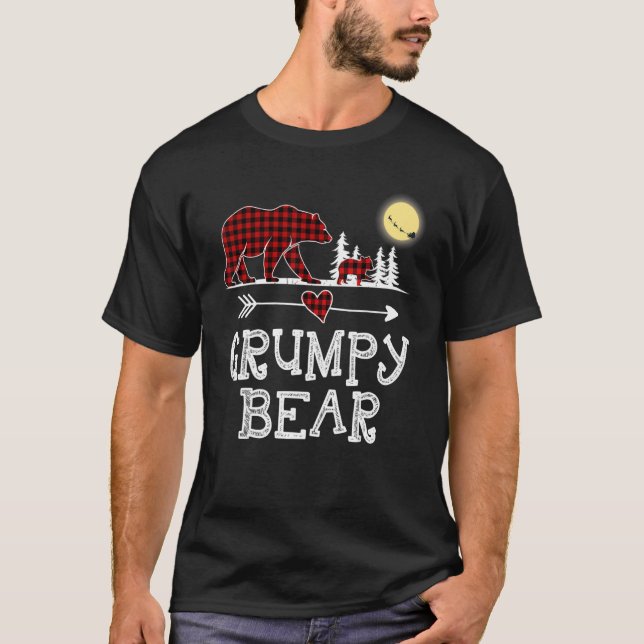 Camiseta Grumpy Bear Christmas Pajama Red Xadrez Buffalo pa (Frente)