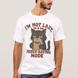 Camiseta Grumpy Cat “Energy-Saving Mode” Funny Quote Design