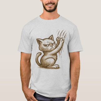 Camiseta Grumpy Cat Scratch Attack – Expressive Feline Art