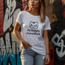 "Grumpy Certified" Engraçada Cat Meme Design Mulhe
