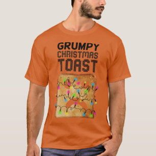 Camiseta Grumpy Christmas Toast Bread Face Christmas Lights