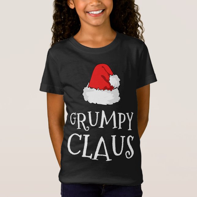 Camiseta Grumpy Claus Christmas Hat Family Group Combinação (Frente)