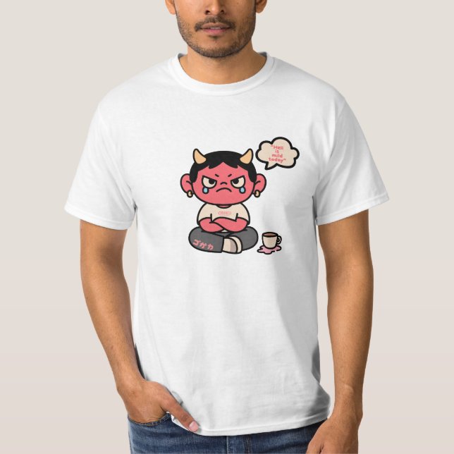 Camiseta Grumpy Cute Oni - "O Inferno é Ligeiro Hoje" (Frente)