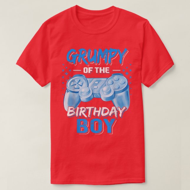 Camiseta Grumpy do Birthday Boy Matching Video Game Bir (Frente do Design)