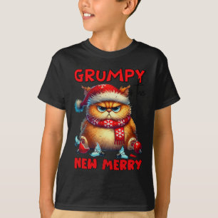 Camiseta Grumpy É O Novo Feliz Gato De Natal Sarcástico Cu