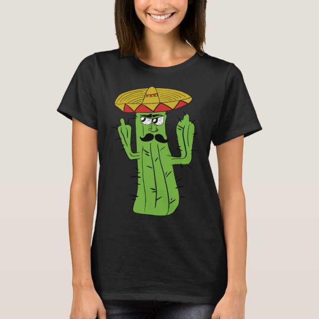 Camiseta Grumpy Funniest Cactus Mexican Trouble Maker Middl (Frente)