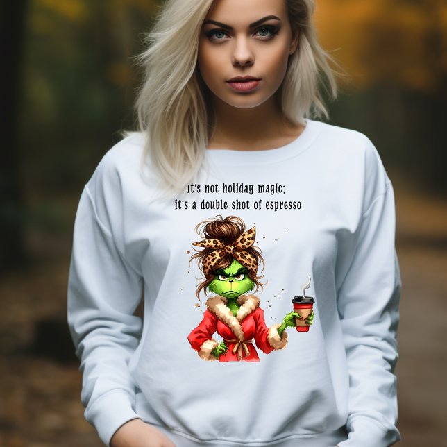 Camiseta Grumpy Green Furry Women ama café (Criador carregado)