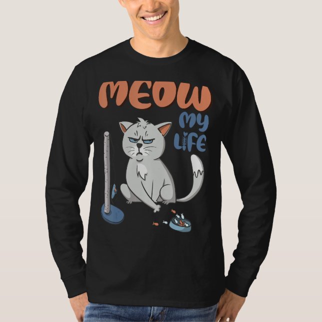 Camiseta Grumpy Grey Cat Funny No BS Given Cat People (Frente)