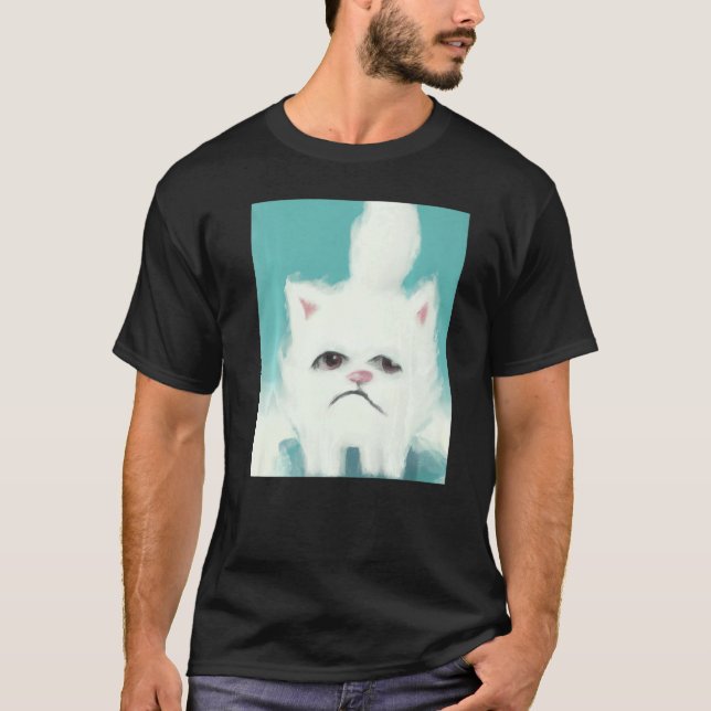 Camiseta Grumpy kitten artwork angry cat (Frente)