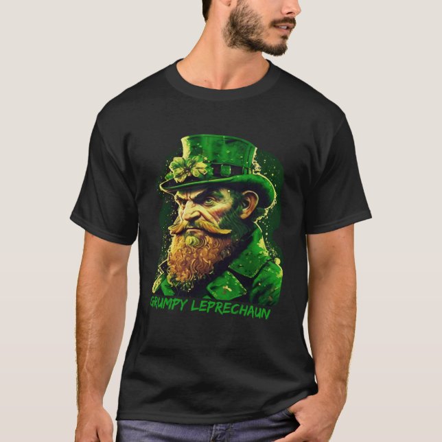 Camiseta Grumpy Leprechaun Kobold St Patricks Day Irish (Frente)