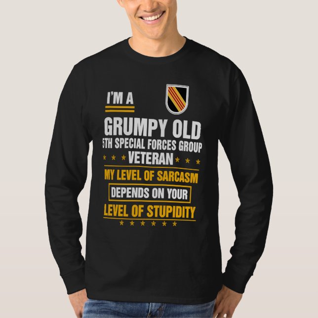 Camiseta Grumpy Old 5th Special Forces Group Veteran Father (Frente)