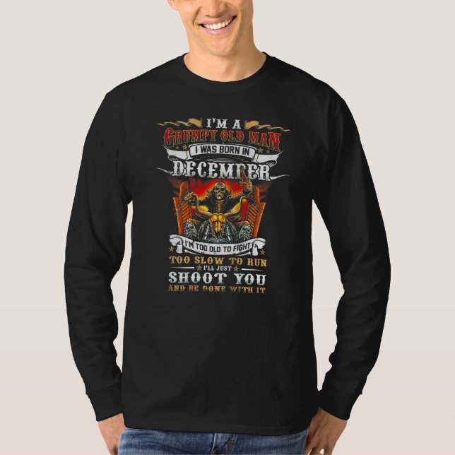 Camiseta Grumpy Old Man Biker Motorcycle Rider Birthday Dez (Frente)