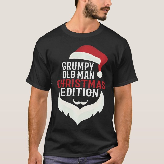 Camiseta Grumpy Old Man Christmas Edition Papais noeis engr (Frente)