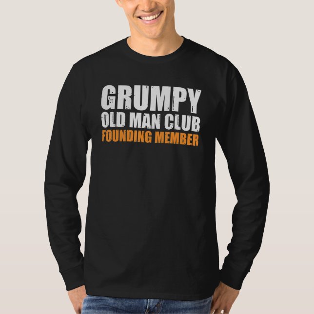 Camiseta Grumpy Old Man Club Fundador Membro Engraçado Padr (Frente)