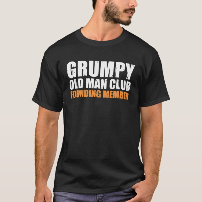 Camiseta Grumpy Old Man Club Fundador Membro Engraçado Padr (Frente)