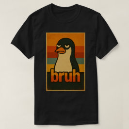 Camiseta Grumpy Penguin “bruh” Meme – Funny Retro Vintage